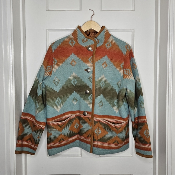 Pendleton Jackets & Blazers - VTG Pendleton Aztec Blanket Jacket